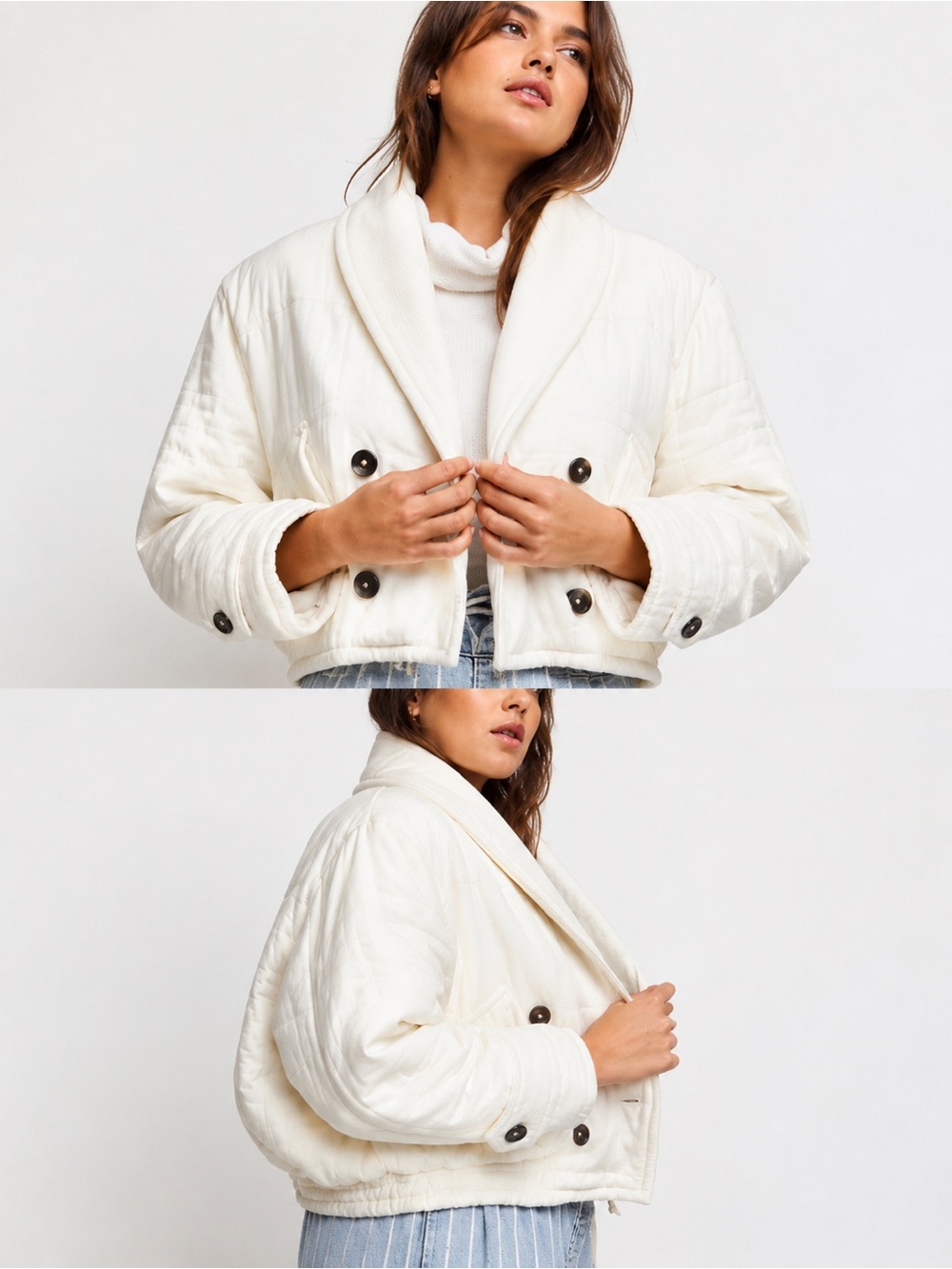 $275 FREE PEOPLE Georgie Cropped Bomber Jacket (No Fur Attachment)